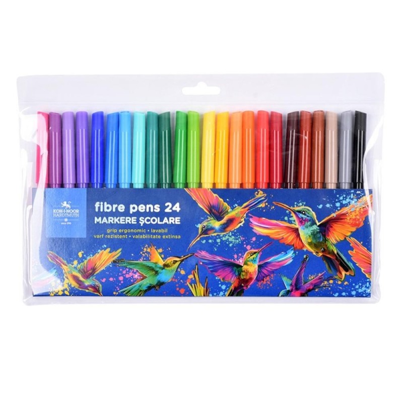 Set 2 x Carioci Colibri, 24 Culori, Koh-I-Noor