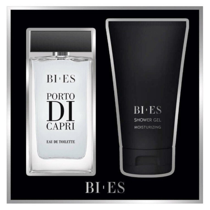Set 2 x Caseta Bi-es Porto Di Capri, Barbati, Apa de Toaleta 90 ml si Gel de Dus 150 ml