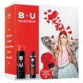 Set 2 x Caseta Cadou Apa de Toaleta, BU Heartbeat, 50 ml, Deodorant Spray, 150 ml si Caciula