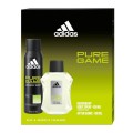 Set 2 x Caseta Cadou Barbati Adidas Pure Game, After Shave 100 ml, Deodorant 150 ml