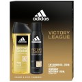 Set 2 x Caseta Cadou Barbati Adidas Victory League, Gel de Dus 3 in 1 250 ml, Deodorant Spray 150 ml