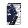 Set 2 x Caseta Cadou Barbati Nivea Deep Care, Deodorant Spray, 150 ml si Gel de Dus, 150 ml