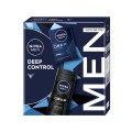 Set 2 x Caseta Cadou Barbati Nivea Deep Control, Lotiune dupa Ras, 100 ml si Gel de Dus, 250 ml