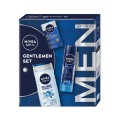 Set 2 x Caseta Cadou Barbati Nivea Gentlemen Set, Crema Anti-rid SPF 15 50 ml, Gel de Dus 250 ml si Deodorant Spay Fresh 150 ml