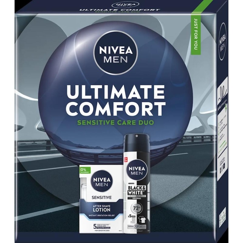 Set 2 x Caseta Cadou Barbati Nivea Men Ultimate Comfort, After Shave 100 ml, Deodorant Spray 150 ml