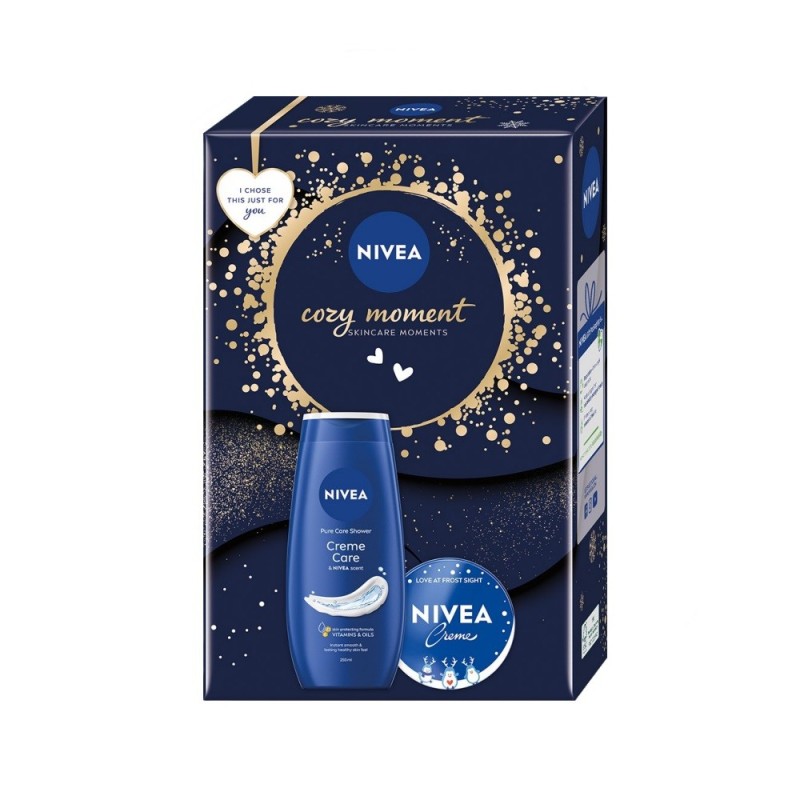 Set 2 x Caseta Cadou Femei Nivea Cozy Moment, Crema 75 ml si Gel de Dus Creme Care, 250 ml
