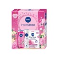 Set 2 x Caseta Cadou Femei Nivea Pink Passion, Masca Rose Touch, Gel de Dus Floral Love 250 ml si Deodorant Spray Floral Love 15