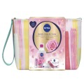 Set 2 x Caseta Cadou Femei Nivea Rose Collection, Geanta, Crema de Fata Gel, Apa Micelara si Balsam de Buze