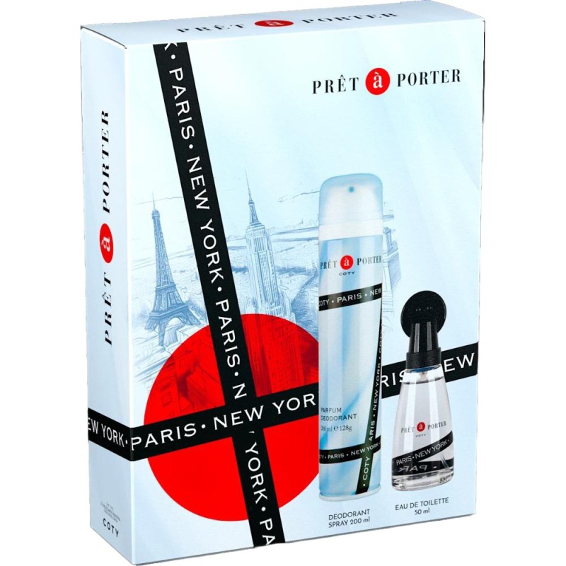 Set 2 x Caseta Cadou Femei Pret a Porter, Apa de Toaleta 50 ml, Deodorant Spray 200 ml