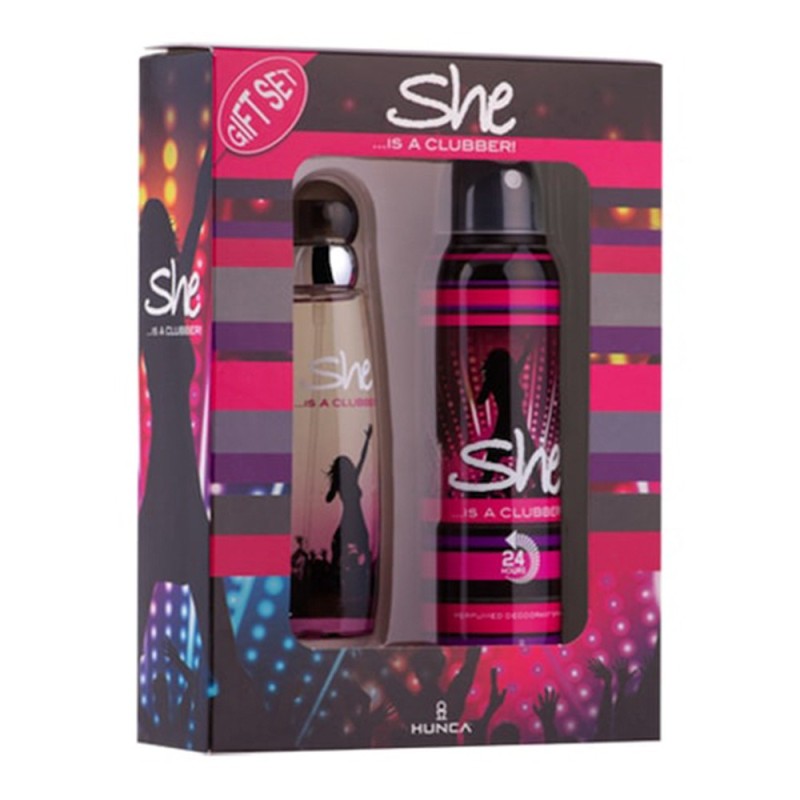 Set 2 x Caseta Cadou She Clubber, Femei, Apa de Toaleta 50 ml si Deodorant Spray 150 ml