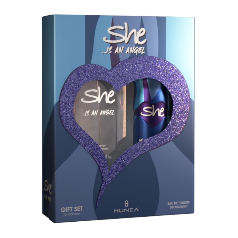 Set 2 x Caseta Cadou She Is An Angel, Apa de Toaleta, 50 ml si Deodorant, 150 ml