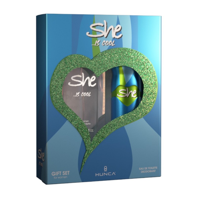 Set 2 x Caseta Cadou She Is Cool, Apa de Toaleta 50 ml si Deodorant 150 ml