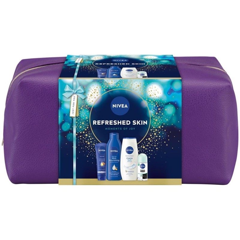 Set 2 x Caseta Femei Nivea, Lapte Corp, Gel Dus, Deodorant Roll-on, Crema Maini Geanta