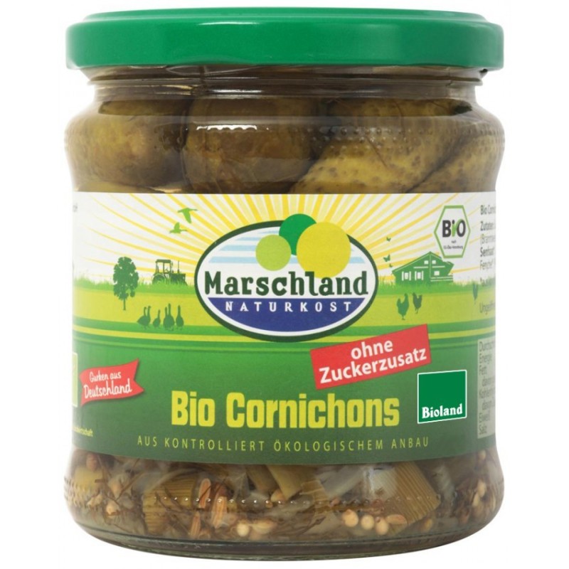 Set 2 x Castraveti Cornison BIOin Otet, 300 g / 190 g, Marschland Naturkost