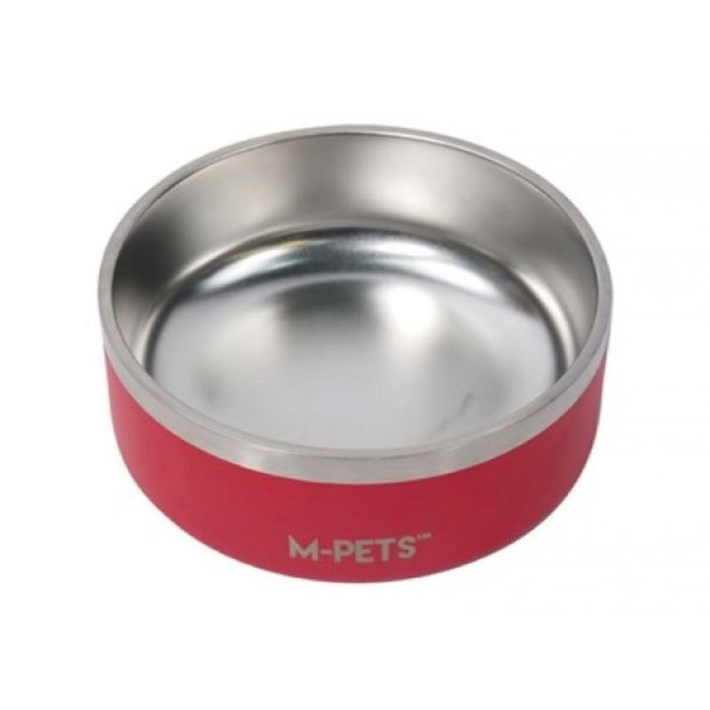 Set 2 x Castron cu Perete Dublu Eskimo, Rosu, 2 l, M-Pets