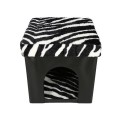 Set 2 x Casuta Pisici, Taburet Pliabil cu Spatiu pentru Animale de Companie, 38 x 38 x 38 cm