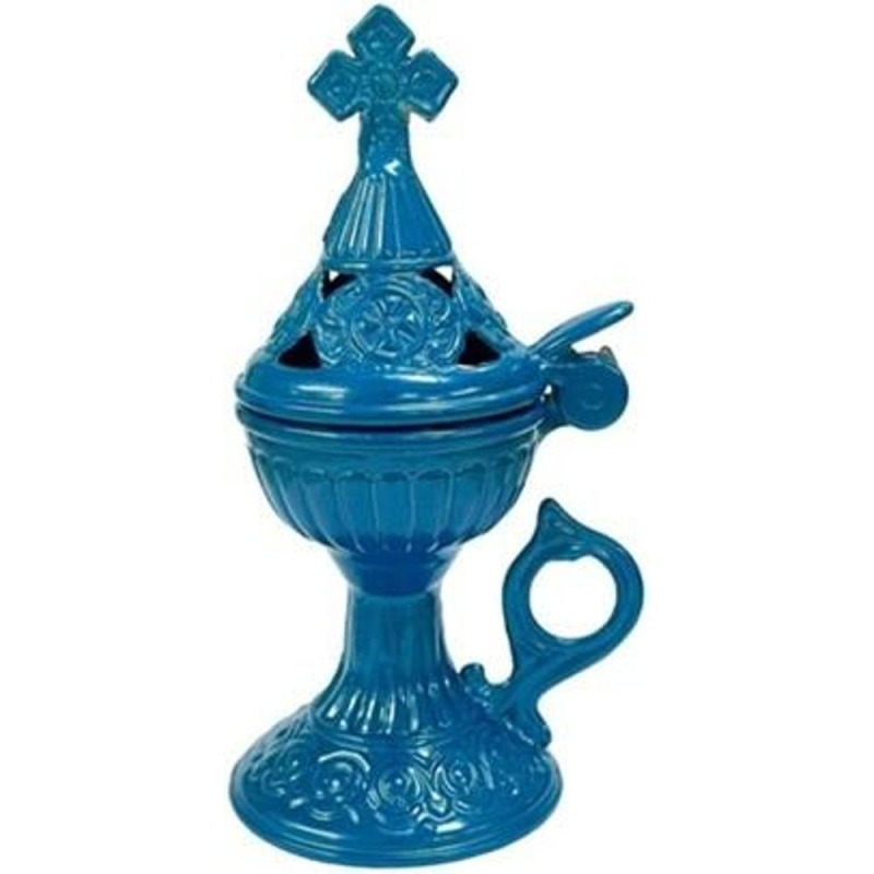 Set 2 x Catuie Grecia, Model Cupola cu Capac, pentru Cimitir, Albastru