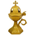 Set 2 x Catuie Grecia, Model Cupola cu Capac, pentru Cimitir, Auriu