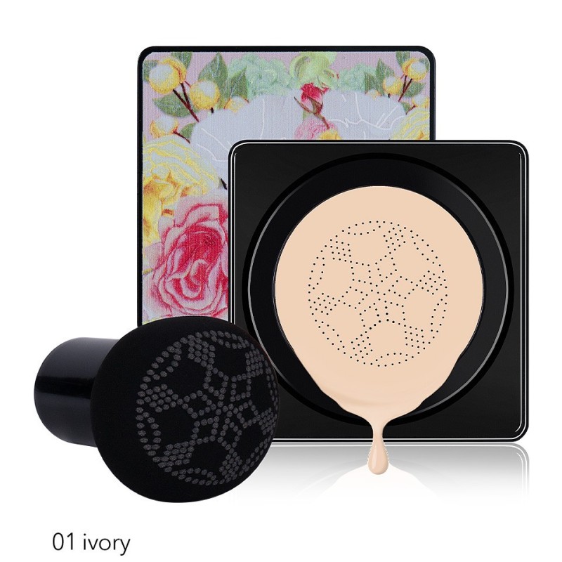 Set 2 x CC Cream Mushroom Air Cushion Black Box, 01 Ivory