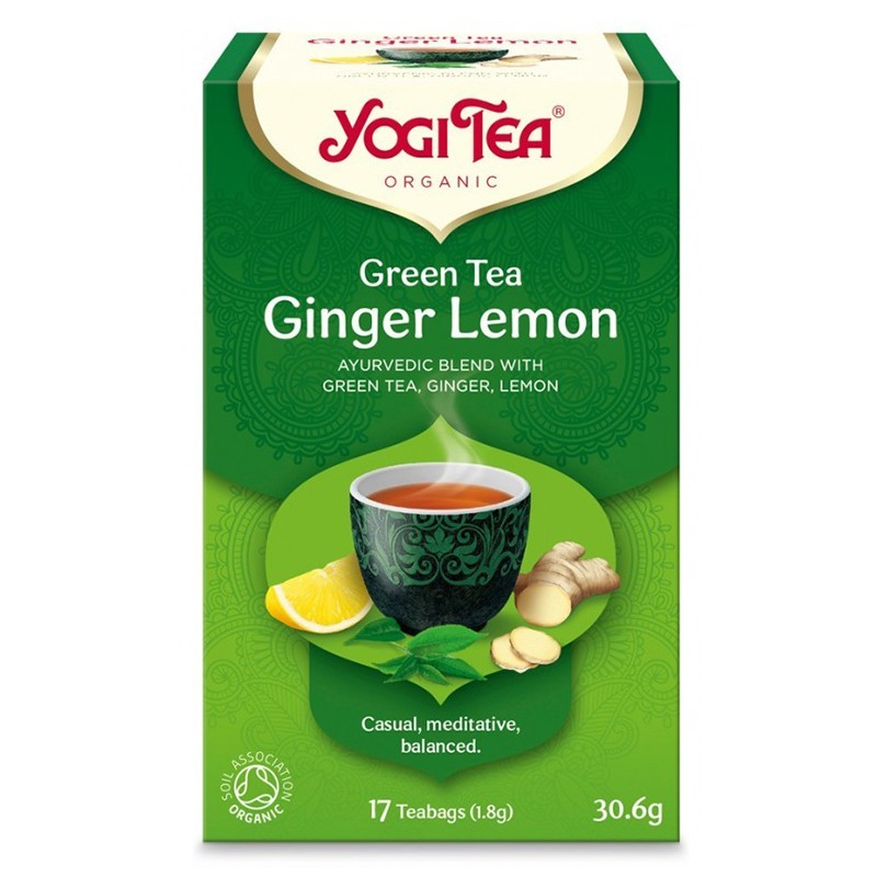 Set 2 x Ceai Bio Verde cu Ghimbir si Lamaie, Yogi Tea, 17 Plicuri, 30.6 g
