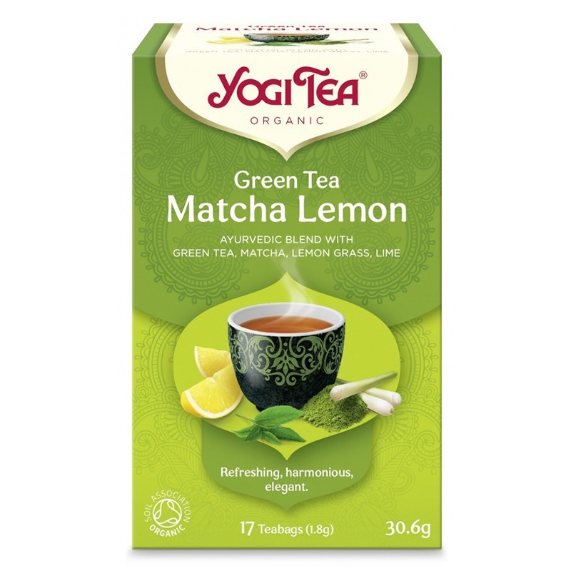 Set 2 x Ceai Bio Verde cu Matcha si Lamaie, Yogi Tea, 17 Plicuri, 30.6 g