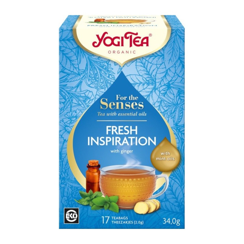 Set 2 x Ceai Bio, Yogi Tea, Fresh Inspiration, cu Ulei Esential, 17 Plicuri, 34 g