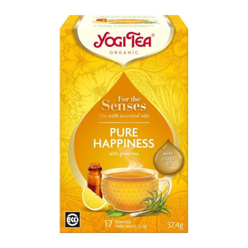 Set 2 x Ceai Bio, Yogi Tea, Pure Happiness, cu Ulei Esential, 17 Plicuri, 37.4 g