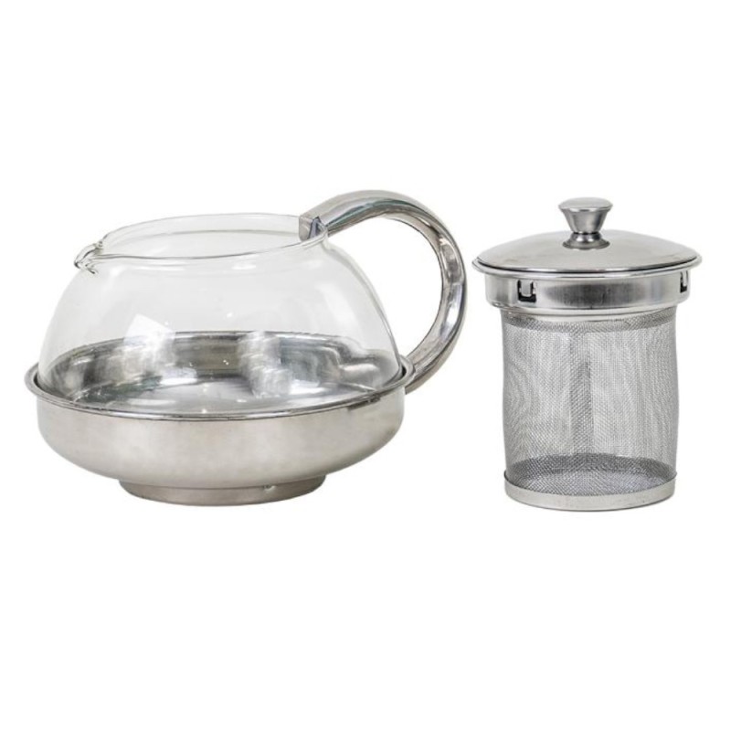 Set 2 x Ceainic din Sticla cu Strecuratoare, Capacitate 600 ml