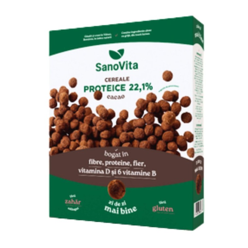 Set 2 x Cereale Proteice cu Cacao, Sanovita, 250 g