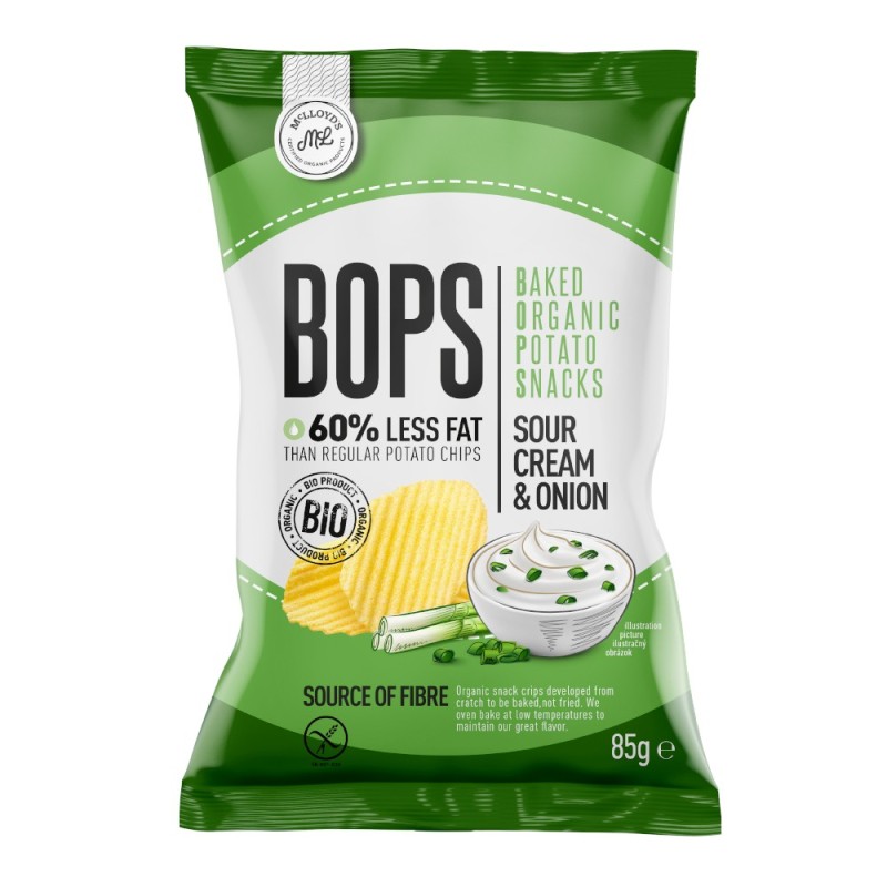 Set 2 x Chipsuri din Cartofi cu Smantana si Ceapa Eco, McLloyd's, 85 g