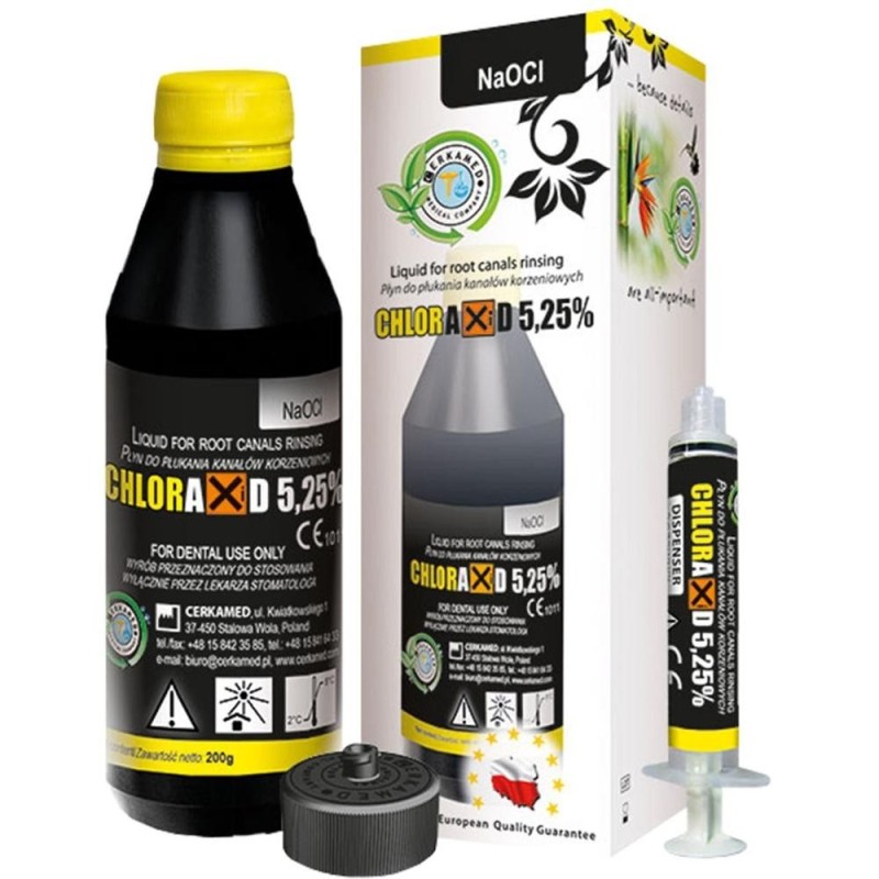 Set 2 x Chloraxid Lichid pentru Clatirea Canalelor, Substanta Activa Hipoclorit de Sodiu 5.45%, 200 G