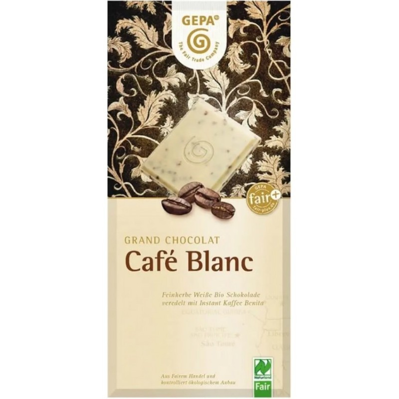 Set 2 x Ciocolata Alba BIO cu Cafea Cafe Blanc, 100 g, Gepa