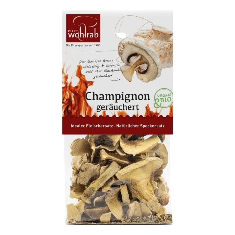 Set 2 x Ciuperci Champignon Bio, Afumate, 20 g, Pilze Wohlrab