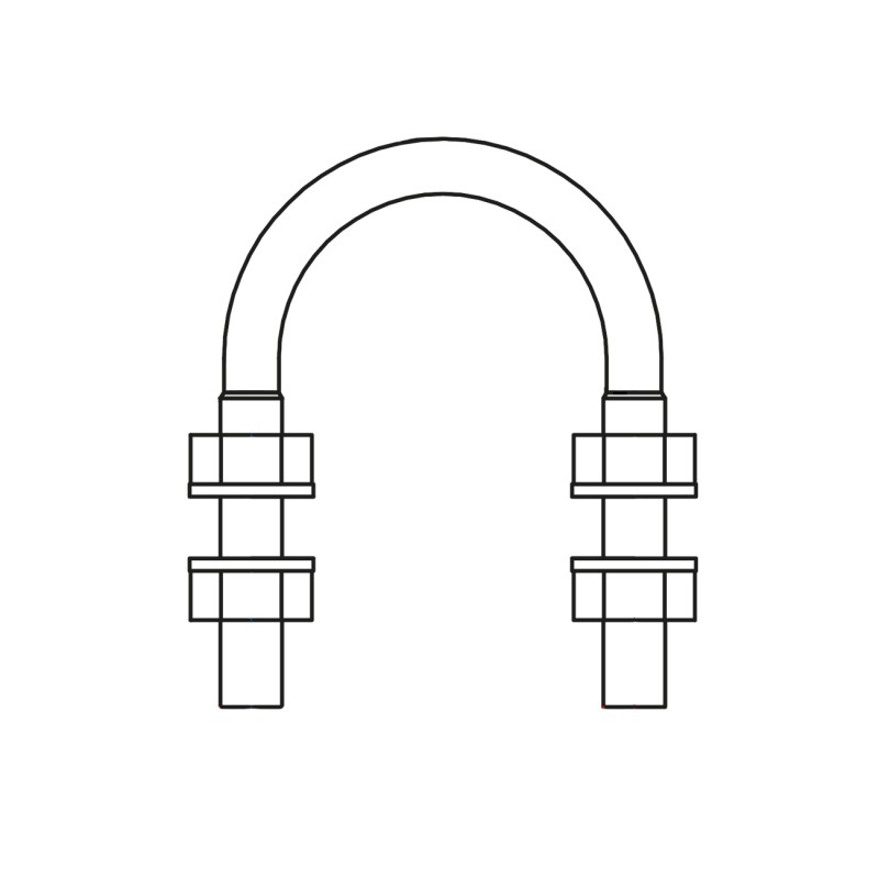 Set 2 x Colier U Zincat Tip A pentru Tevi Similar 3570 M16 D 191-194 H 249 B 65