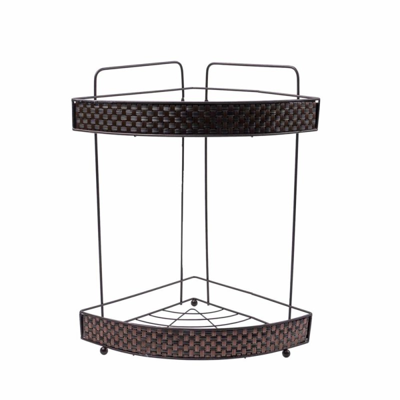 Set 2 x Coltar pentru Baie, Metal, 2 Polite