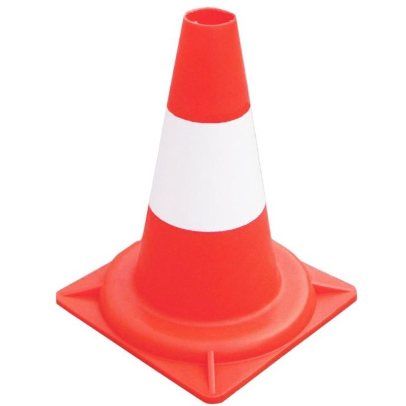 Set 2 x Con de Semnalizare Reflectorizant cu Banda Alba Vopsita