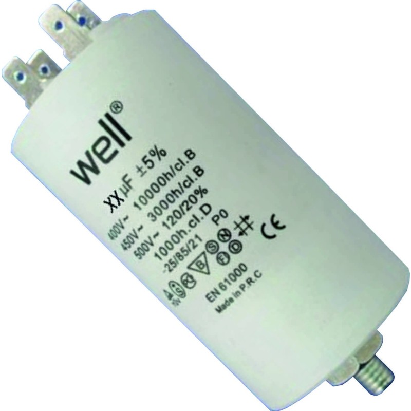 Set 2 x Condensator Pornire Motor 400V 12.5uf cu Pin, Well