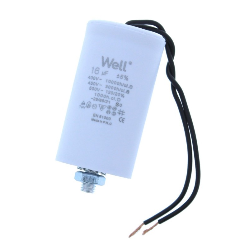 Set 2 x Condensator Pornire Motor 400V 16uf cu Fir, Well