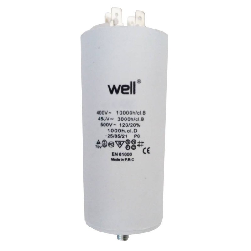 Set 2 x Condensator Pornire Motor 400V 80uf cu Pin, Well