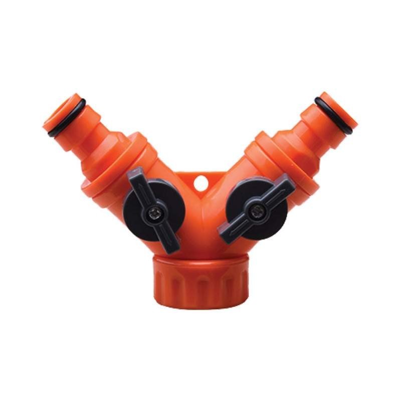 Set 2 x Conector Y Furtun Gradina cu Robinet, 1/2'', Harden