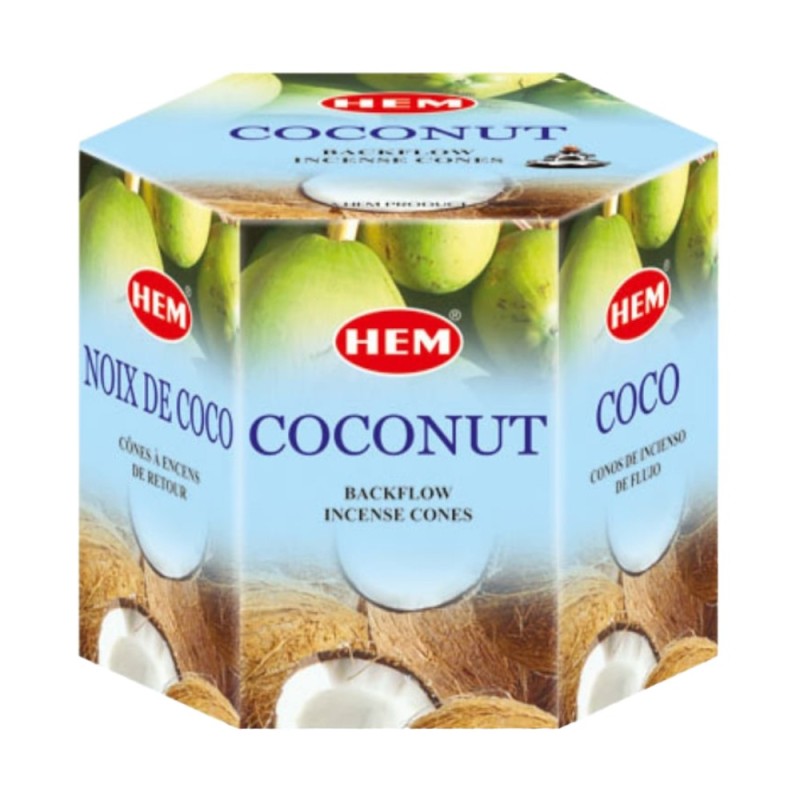 Set 2 x Conuri Parfumate Backflow, Cocos