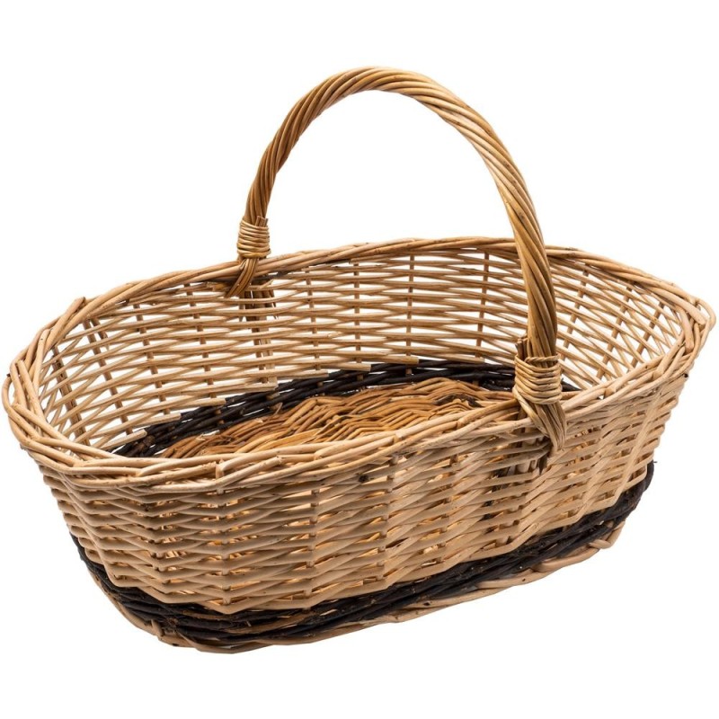 Set 2 x Cos din Rachita, Forma Ovala, Persusdecor Nature, 50 x 33 x 30 cm, Maro