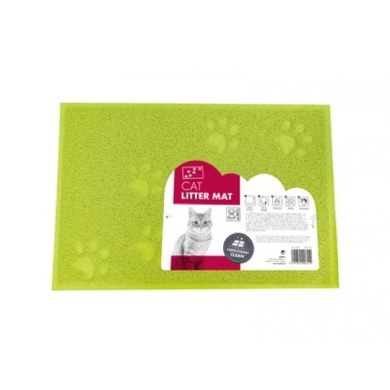 Set 2 x Covoras pentru Litiera Pisici, Labuta Footprint, M-Pets, 30 x 40 cm, Verde