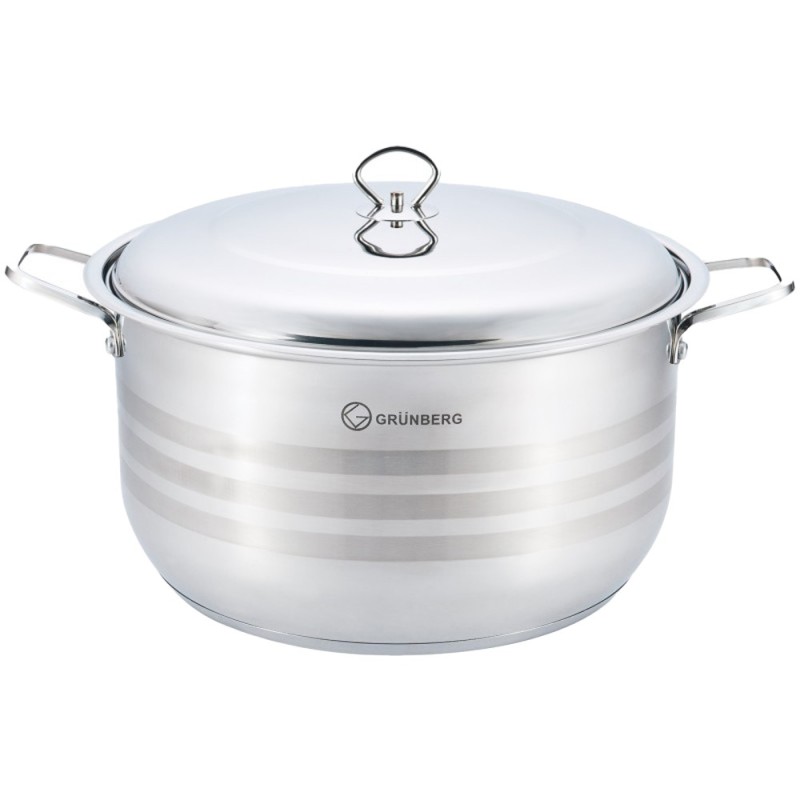 Set 2 x Cratita cu Capac din Inox, 36 Cm, 20 l , Grunberg Gr8136