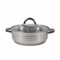 Set 2 x Cratita Inox cu Capac, Diametru 25 cm, Capacitate 3 l, Argintiu
