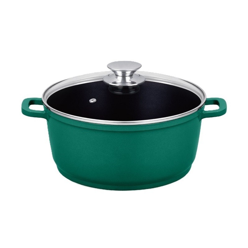 Set 2 x Cratita Tip Tuci din Aluminiu cu Capac, 32 cm, 9 l, Grunberg, Diverse Culori