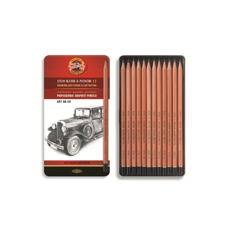 Set 2 x Creioane Grafit, 8B-2H, Koh-I-Noor Arta Natur