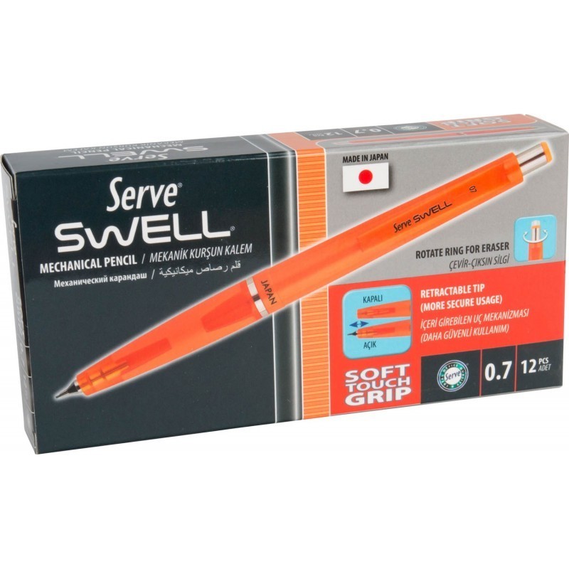 Set 2 x Creion Mecanic, 0.7 mm, Orange, Swell School