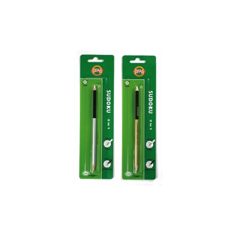 Set 2 x Creion Rotund la 2 Capete, Sudoku, Blister