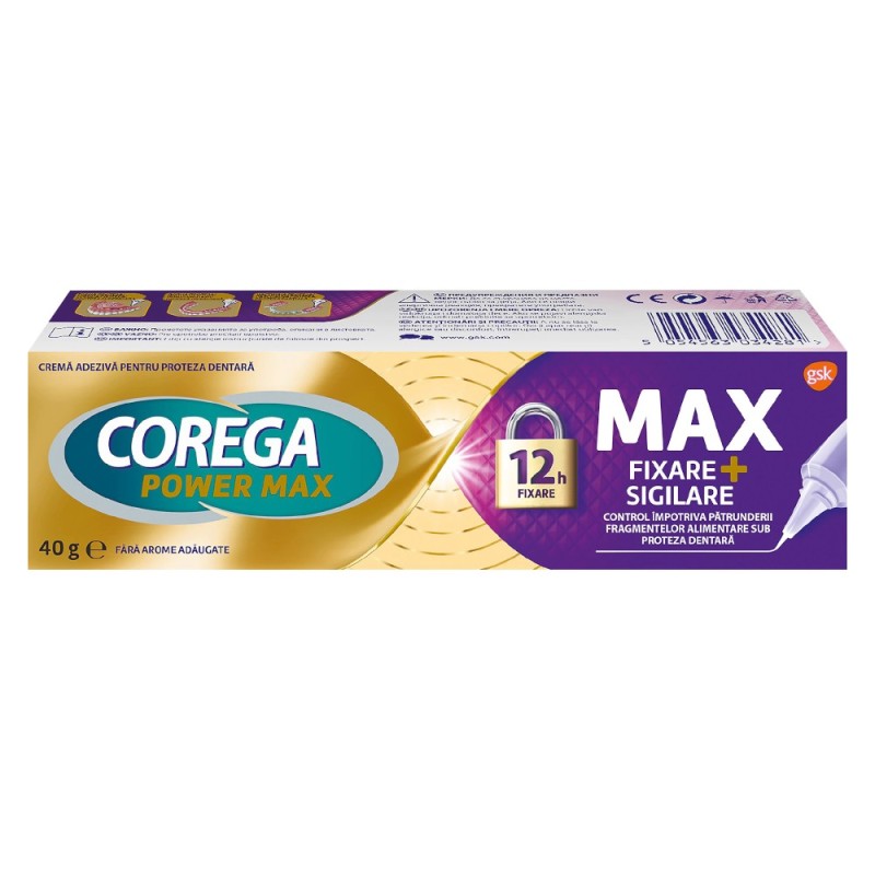 Set 2 x Crema Adeziva pentru Proteza Dentara Corega Max Sigilare, 40 g